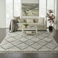 thumbnail image 1 of Nourison Scandinavian Shag Contemporary Silver Grey 9' x 12' Area Rug, (9x12), 1 of 9