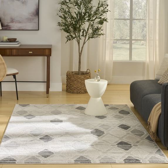 Nourison Serenity Home 3'11" x 5'11" Beige Grey Modern Indoor Rug