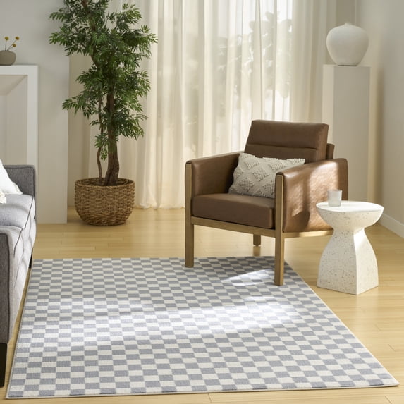 Nourison Serenity Home 3'11" x 5'11" Ivory Blue Modern Indoor Rug
