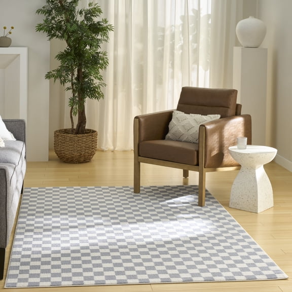 Nourison Serenity Home 3'11" x 5'11" Ivory Blue Modern Indoor Rug