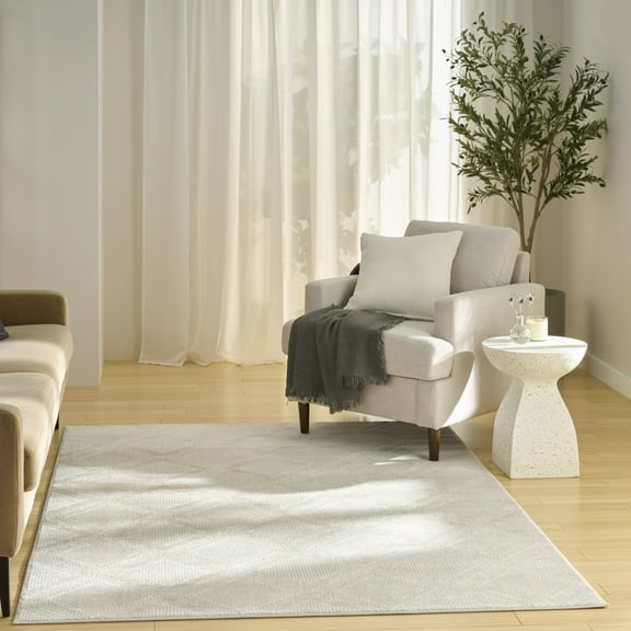 Nourison Serenity Home 5'3" x 7'3" Ivory Modern Indoor Rug