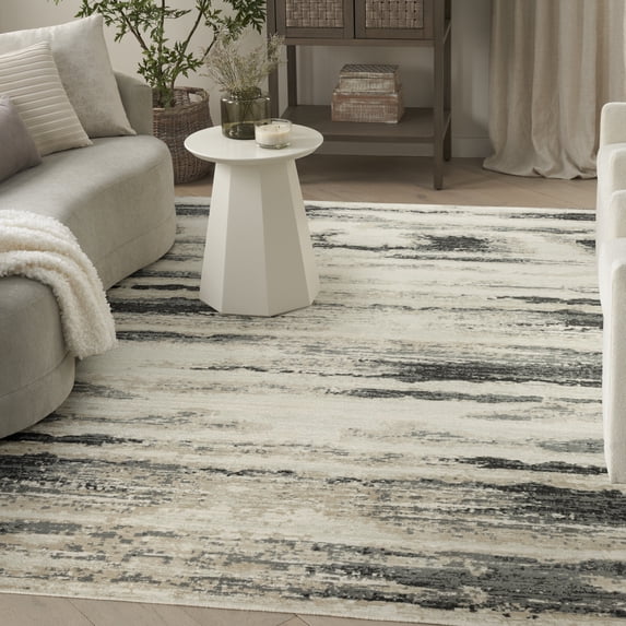 Nourison Serenity Home 9' x 12' Grey Multicolor Modern Indoor Rug