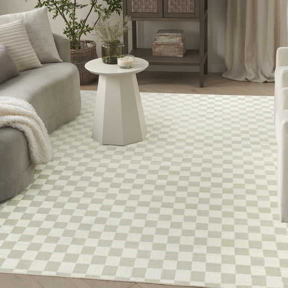 Nourison Serenity Home 9' x 12' Ivory Modern Indoor Rug