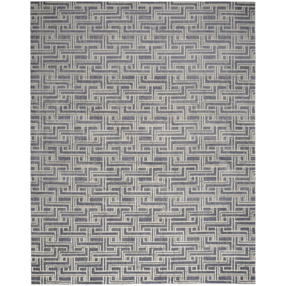 Nourison Serenity Home Modern Indoor Area Rug Blue Ivory 7'10" x 9'10"