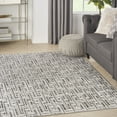 thumbnail image 1 of Nourison Serenity Home Geometric Grey Ivory 3'11" x 5'11" Area Rug (4x6), 1 of 8