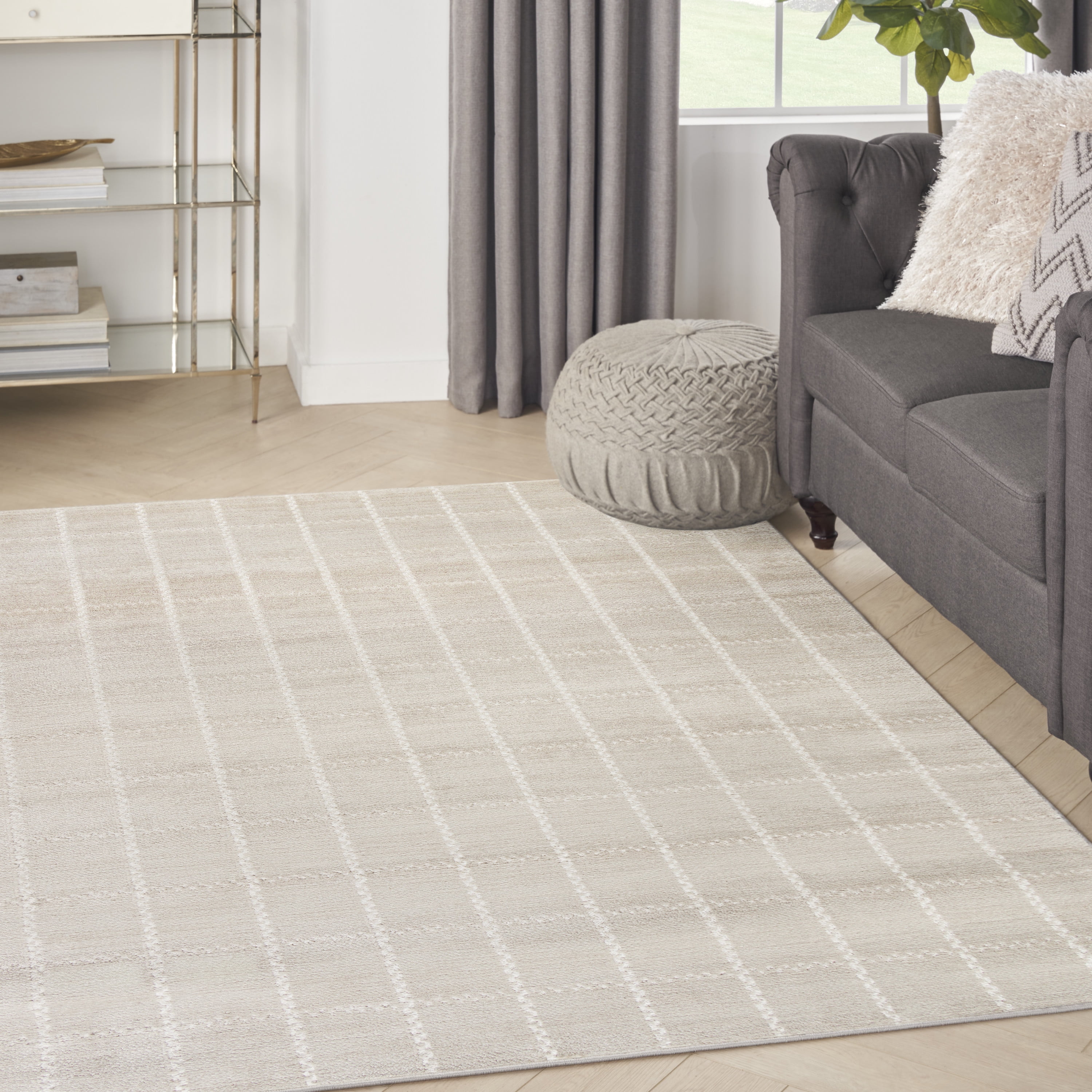 Nourison Serenity Home Geometric Ivory 3'11" x 5'11" Area Rug (4x6)