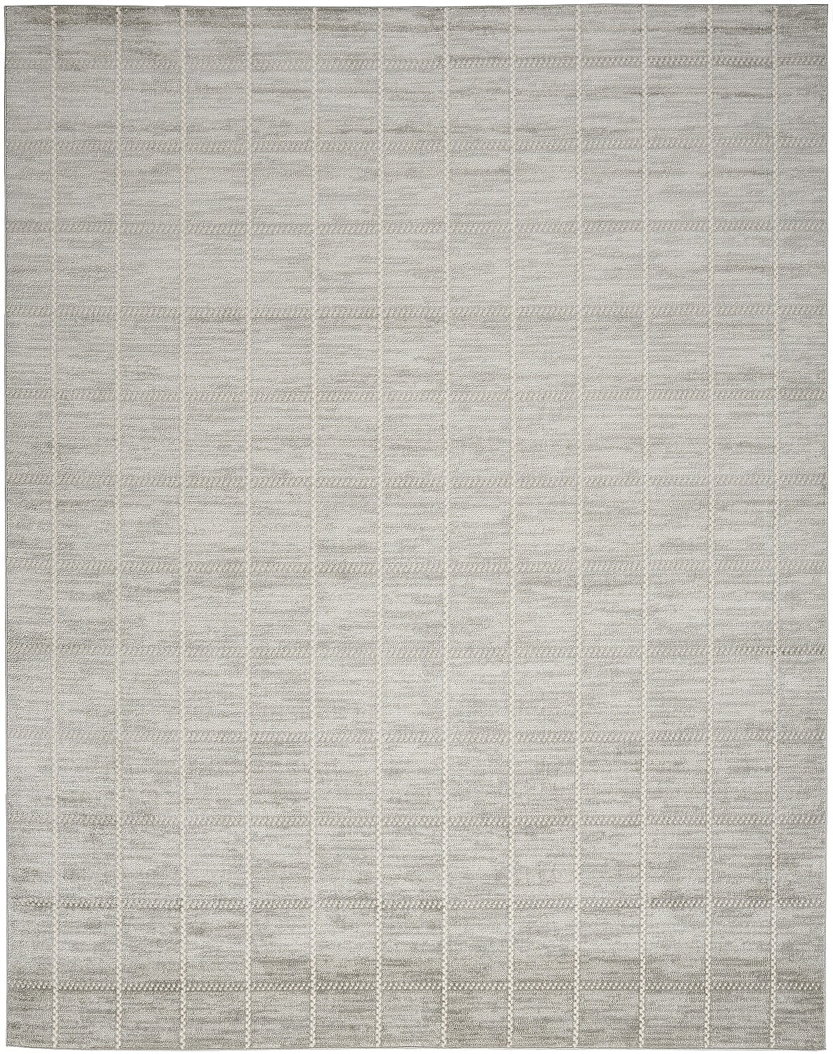 Light Grey Geometric 5' x 7' Synthetic Area Rug