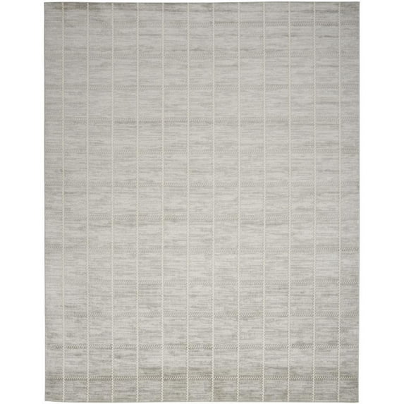 Nourison Serenity Home Geometric Light Grey 5'3" x 7'3" Area Rug (5x7)