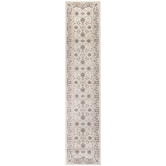 Nourison Serenity Home Traditional Indoor Area Rug Ivory Mocha 2'2" x 7'6