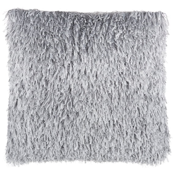 Nourison Shag Soft Ribbon Shag Lt Grey 20" x 20" Throw Pillow
