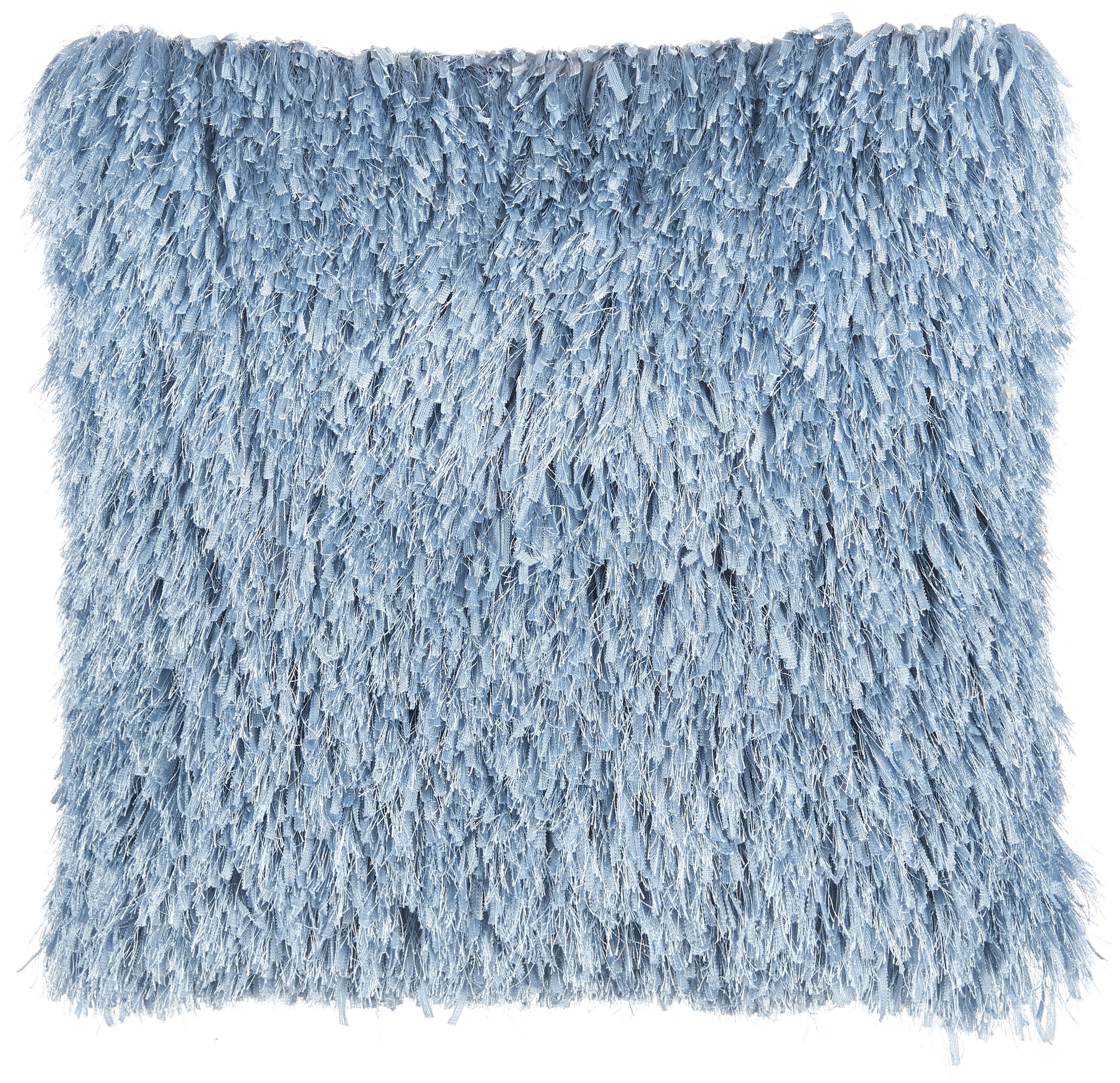 Ocean Blue 20" Square Shag Throw Pillow