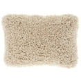 thumbnail image 1 of Nourison Shag Solid Beige Decorative Throw Pillow , 14" x 20", 1 of 2