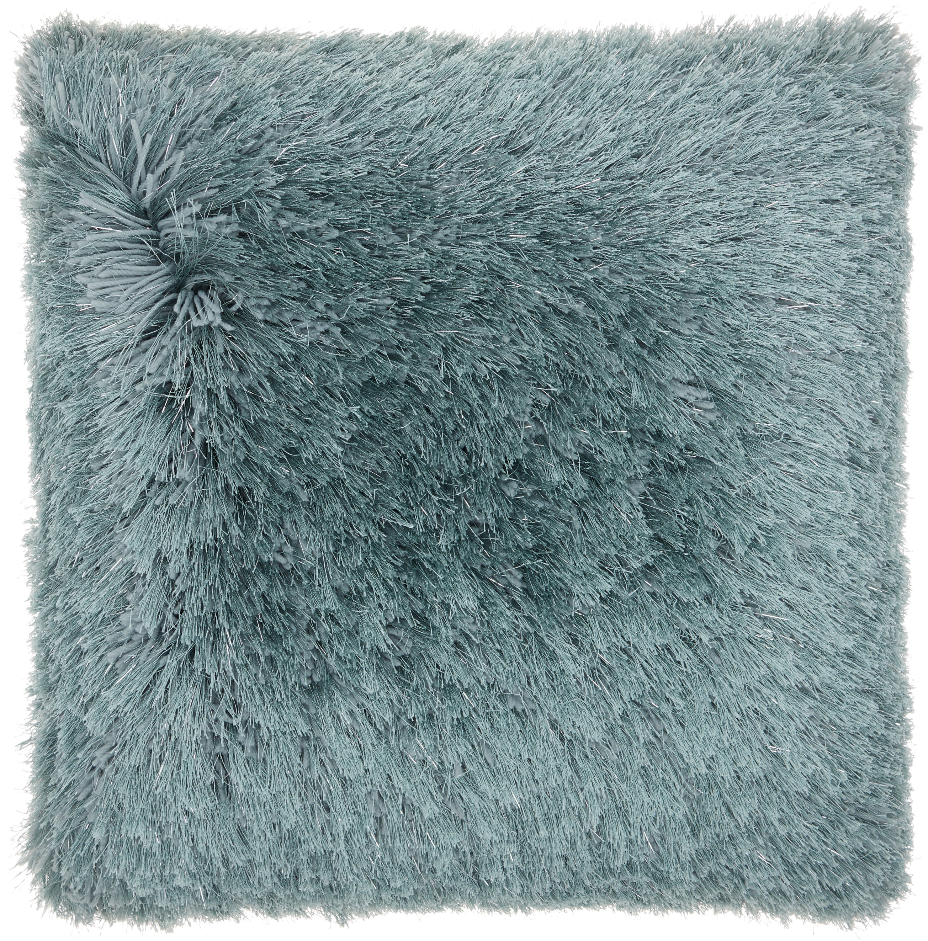 Celadon Shag Square Decorative Throw Pillow 20" x 20"