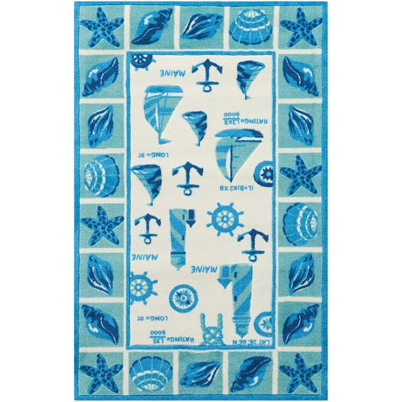 Nourison  Shoreline Area Rug 2'6" x 4' 2' x 3' Entryway, Kitchen, Bathroom Ivory