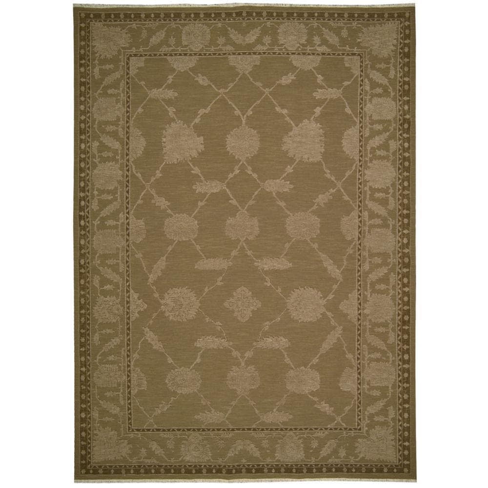 Handmade Brown Wool and Silk Classic Area Rug 5'10" x 8'10"