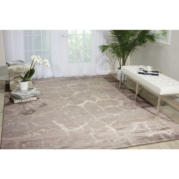 Nourison Silk Shadows Silver Area Rug Silver 3'9" x 5'9"