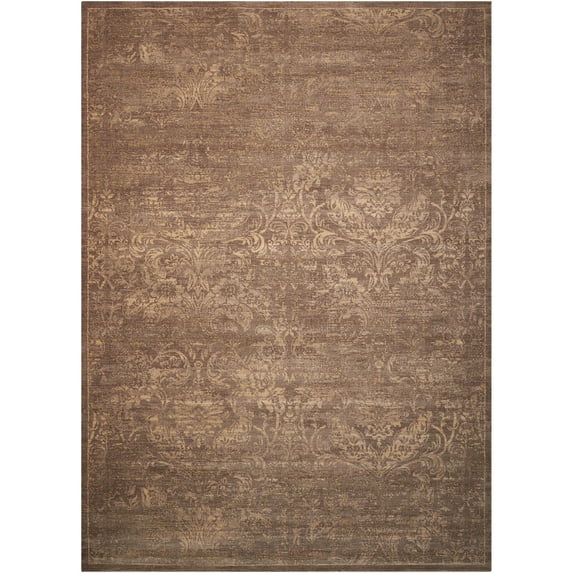 Nourison Silken Allure Area Rug Beige 5' 6" x 8' 6' x 9' Indoor Living Room,Bedroom,Dining Room Beige Rectangle