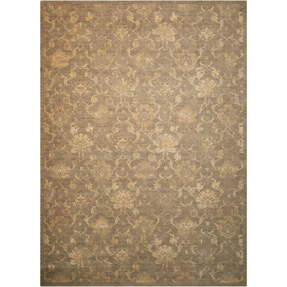 Nourison Silken Allure Machine Woven Moss Area Rugs 5'6" x 8'