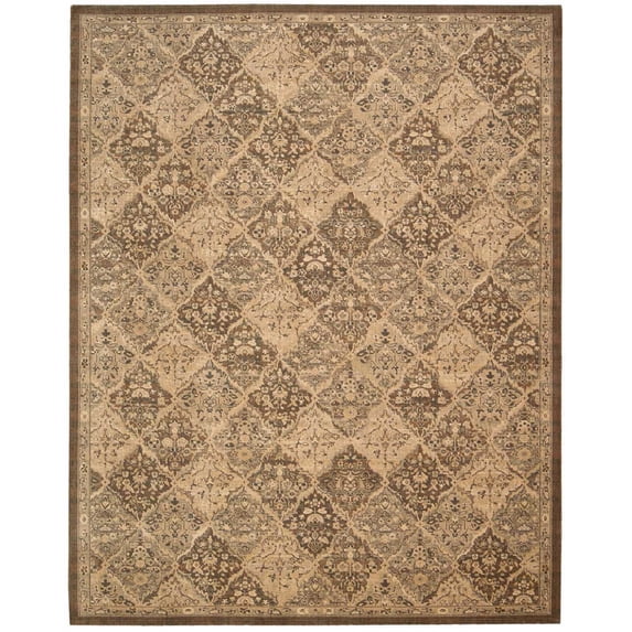 Nourison Silken Allure SLK09 Area Rug Multi 9'9" x 13'9" 10' x 14' Indoor Living Room, Bedroom, Dining Room Beige Runner, Rectangle