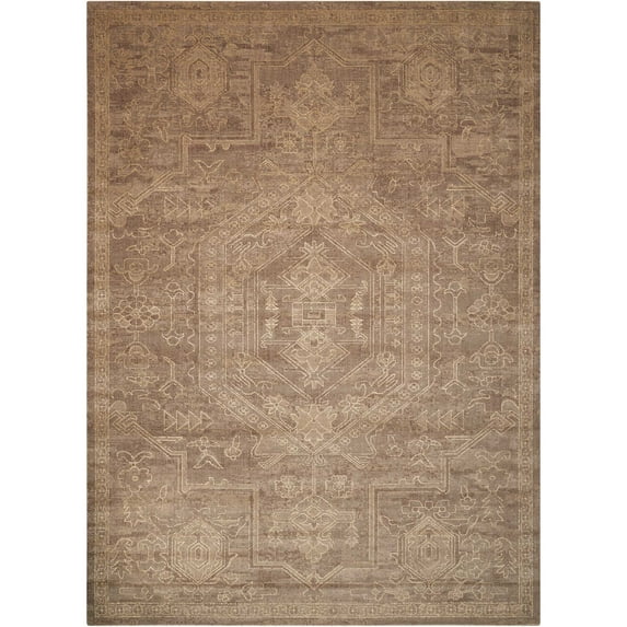 Nourison Silken Allure Taupe Area Rug SLK15 5'6" x 8'
