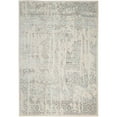 thumbnail image 1 of Nourison Silver Screen Distressed Floral Area Rug Ivory/Teal 5'3" x 7'3" 5' x 8' Indoor Ivory Glam, Persian, Vintage, 1 of 7