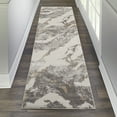 thumbnail image 1 of Nourison Sleek Textures Abstract Brown/Ivory 2'2" x 7'6" Area Rug, (2x8), 1 of 7