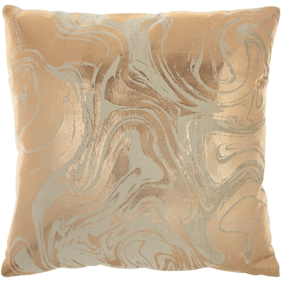 Nourison Sofia Metallic Marble Rose Gold 20" x 20" Throw Pillow