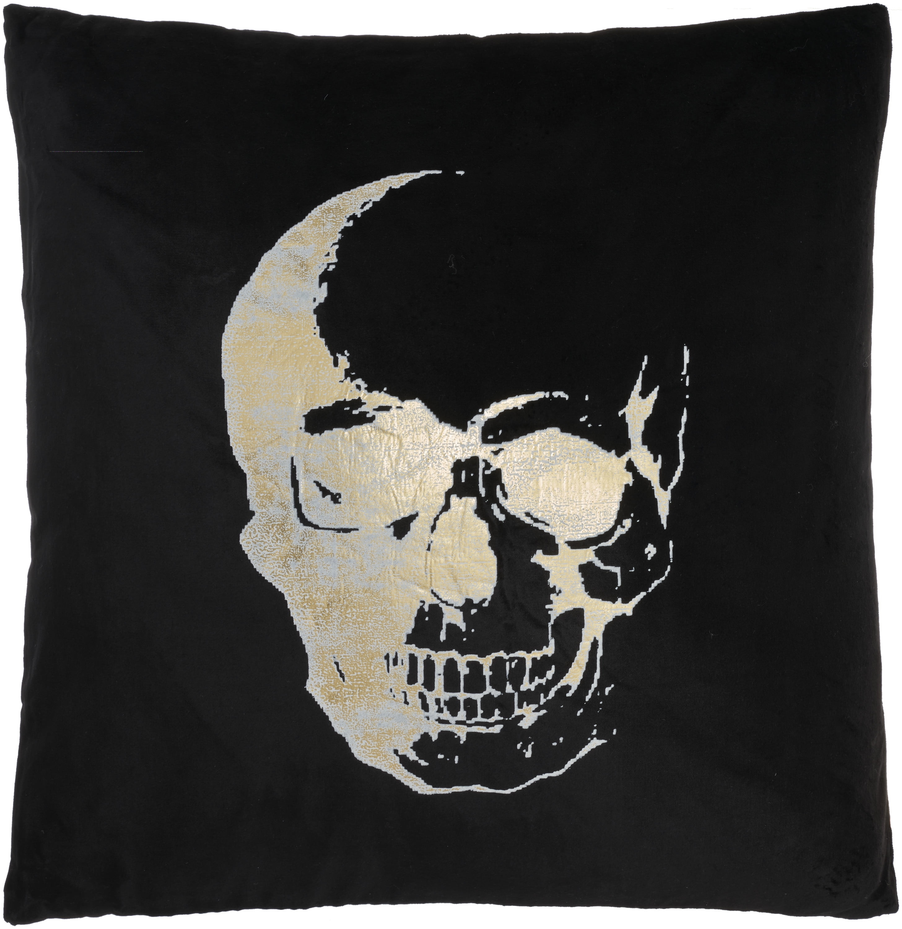 Black Velvet Skull 20" x 20" Throw Pillow