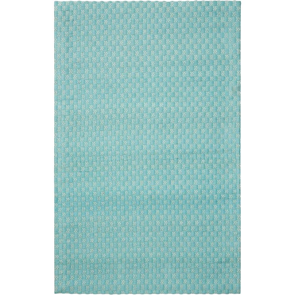 Coastal Breeze Aqua Flat-Woven Jute 5' x 7' Area Rug