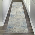 thumbnail image 1 of Nourison Solace Abstract Ivory/Grey/Blue 2'3" x 7'3" Area Rug, (2x7), 1 of 8