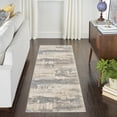 thumbnail image 1 of Nourison Solace Abstract Ivory/Grey/Blue 2'3" x 7'3" Area Rug, (7' Runner), 1 of 8