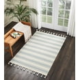 thumbnail image 1 of Nourison Solano Boho Striped Ivory/Spa 4' x 6'6" Area Rug, (4' x 7'), 1 of 6