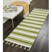 Nourison Solano Striped Ivory/Green 2'3" x 8' Area Rug, 2x8
