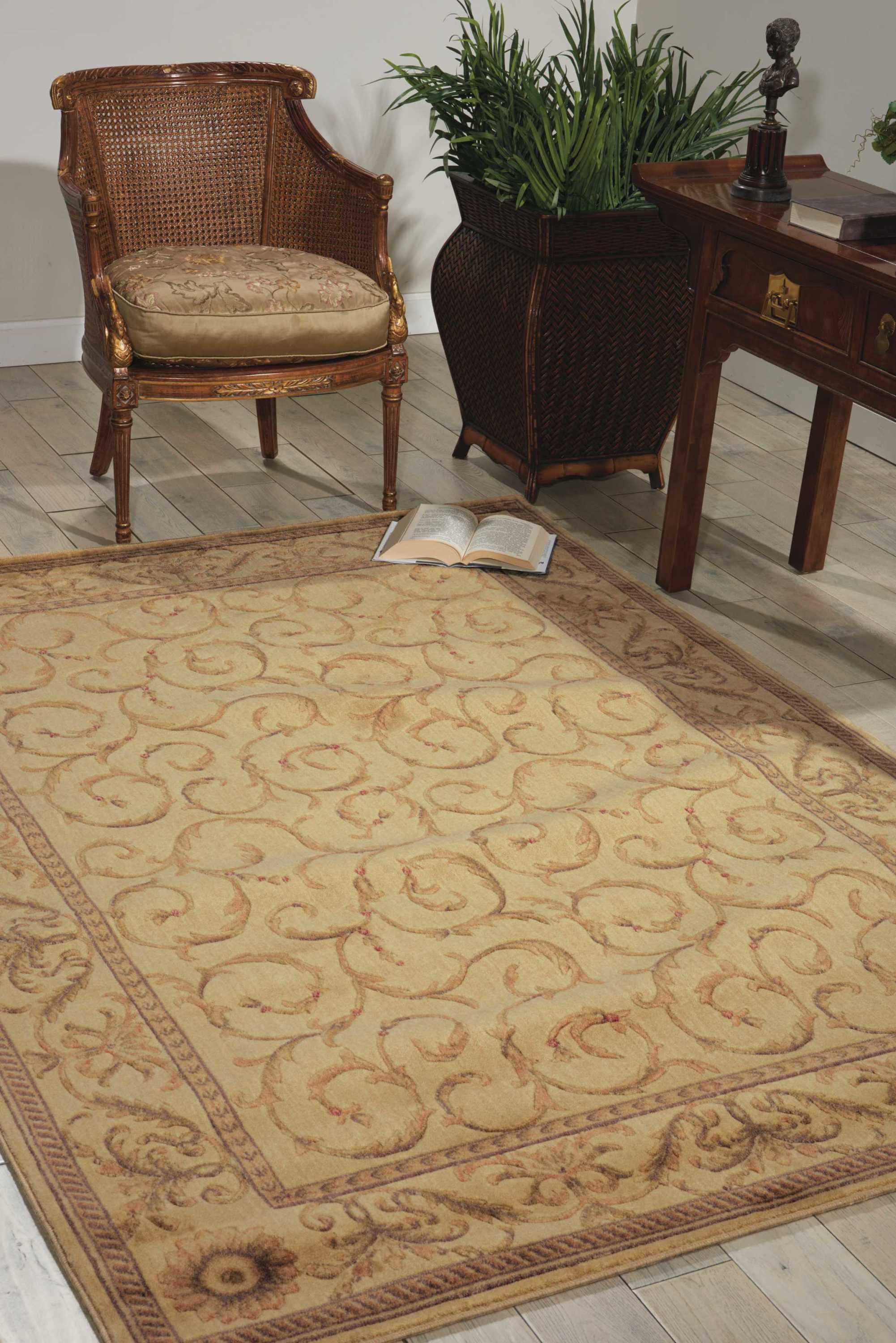 Ivory Synthetic 5' x 7' Reversible Rectangular Area Rug