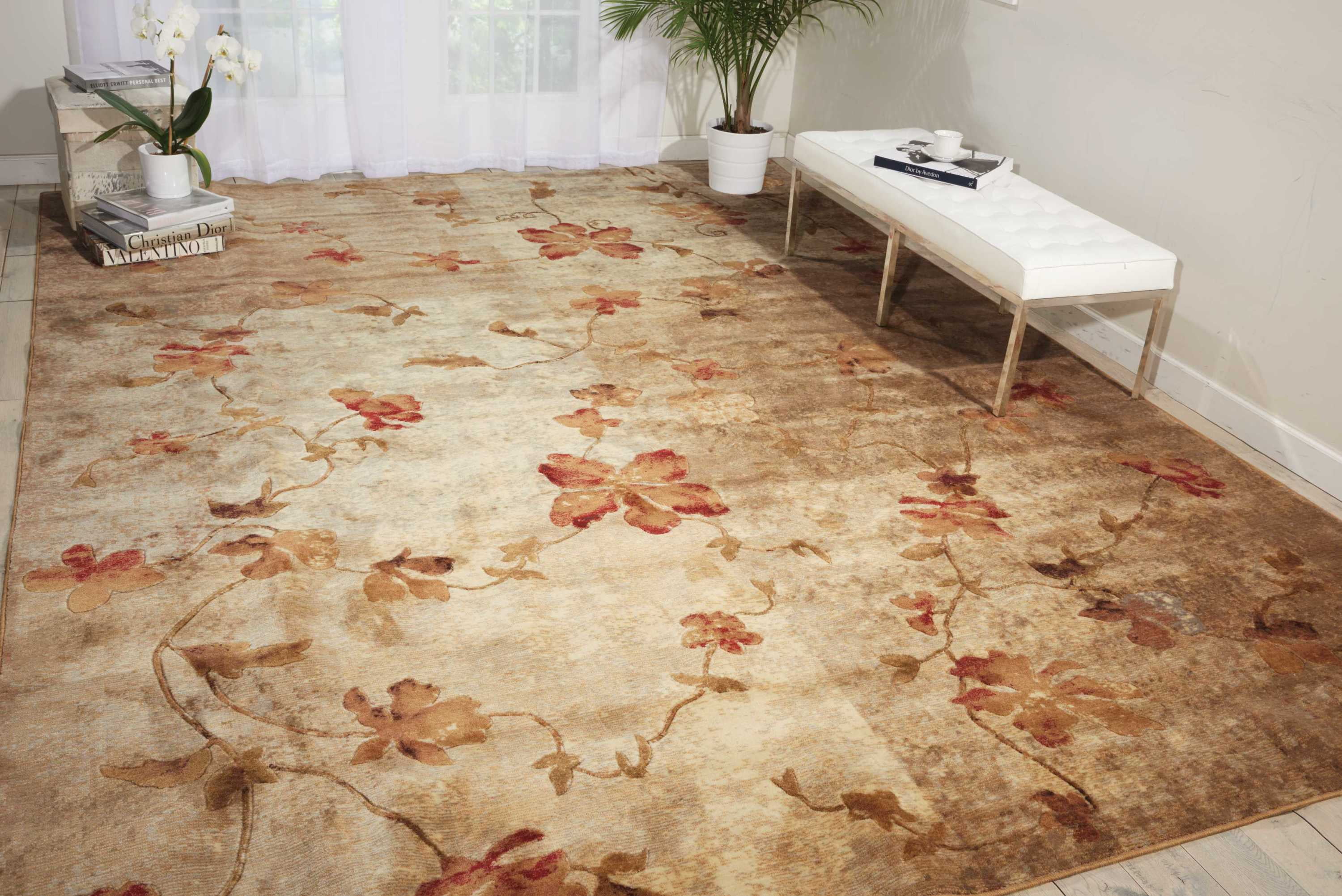 Multicolor Synthetic Rectangular Reversible Area Rug 3'6" x 5'6"