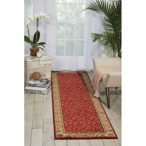 Nourison Somerset Floral Red 2'3" x 8' Area Rug, (2x8)