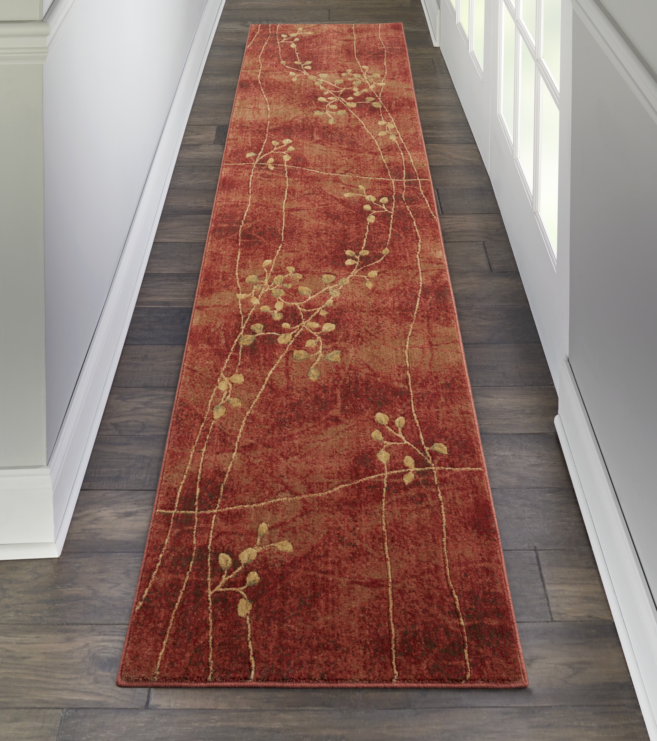 Nourison Somerset 2 x 3 Flame Indoor Floral/Botanical Area Rug Nourison Somerset 2 x 3 Flame Indoor Floral/Botanical Area Rug
