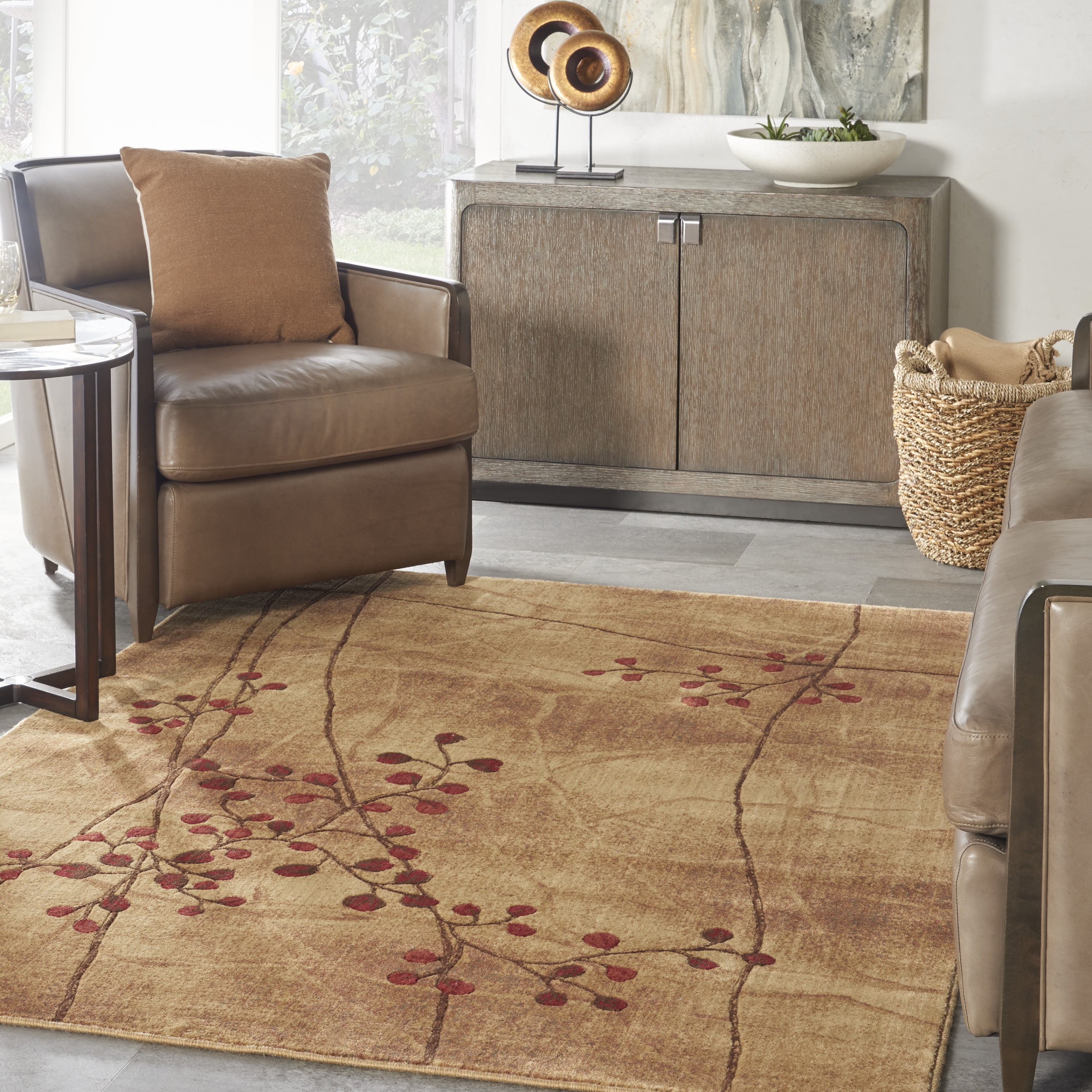 Nourison Somerset Nature Latte 5'3" x 7'5" Area Rug, (5x7)