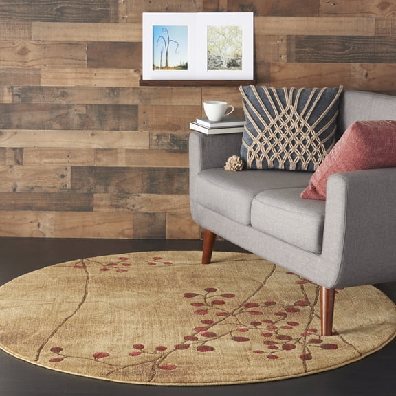 Nourison Somerset Nature Latte 7'9" x ROUND Area Rug, (8 Round)