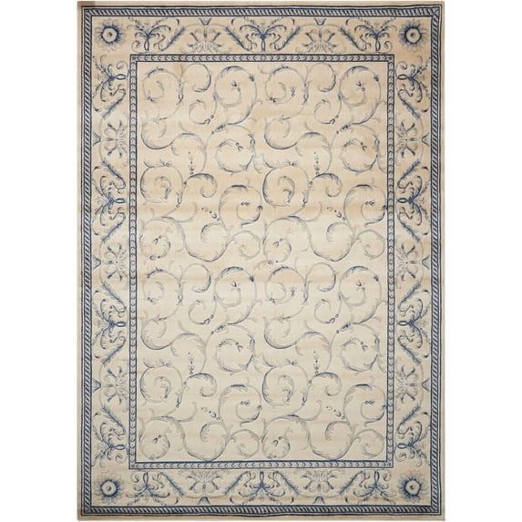 Nourison Somerset Ivory Blue Area Rug ST02 7'9" x 10'10"