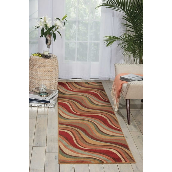 Nourison Somerset Striped Multicolor 2'3" x 8' Area Rug, (2x8)