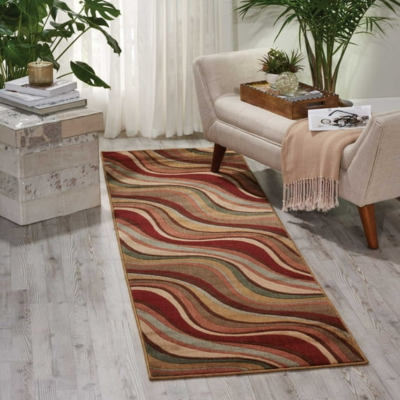 Nourison Somerset Striped Multicolor 2' x 5'9" Area Rug, (2x6)