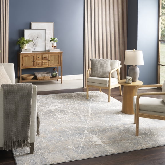 Nourison Splendid Abstract Beige Blue 7'10" x 9'10" Area Rug (8x10)