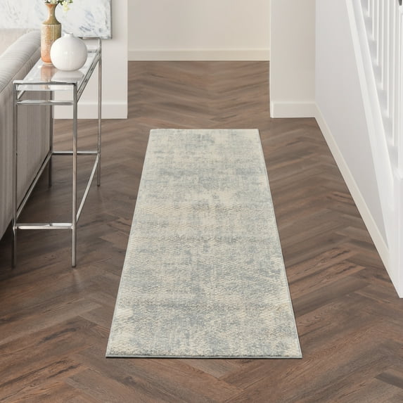 Nourison Splendid Abstract Light Grey 2'2" x 7'6" Area Rug (2x8)