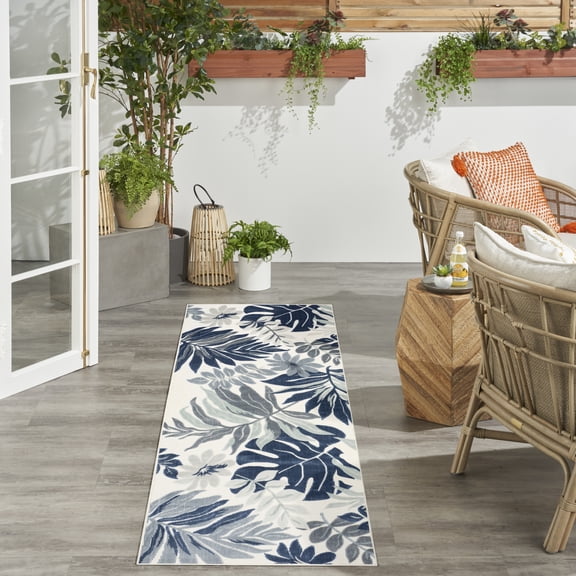 Nourison Suncoast 2' x 6' Blue Tropical Rug