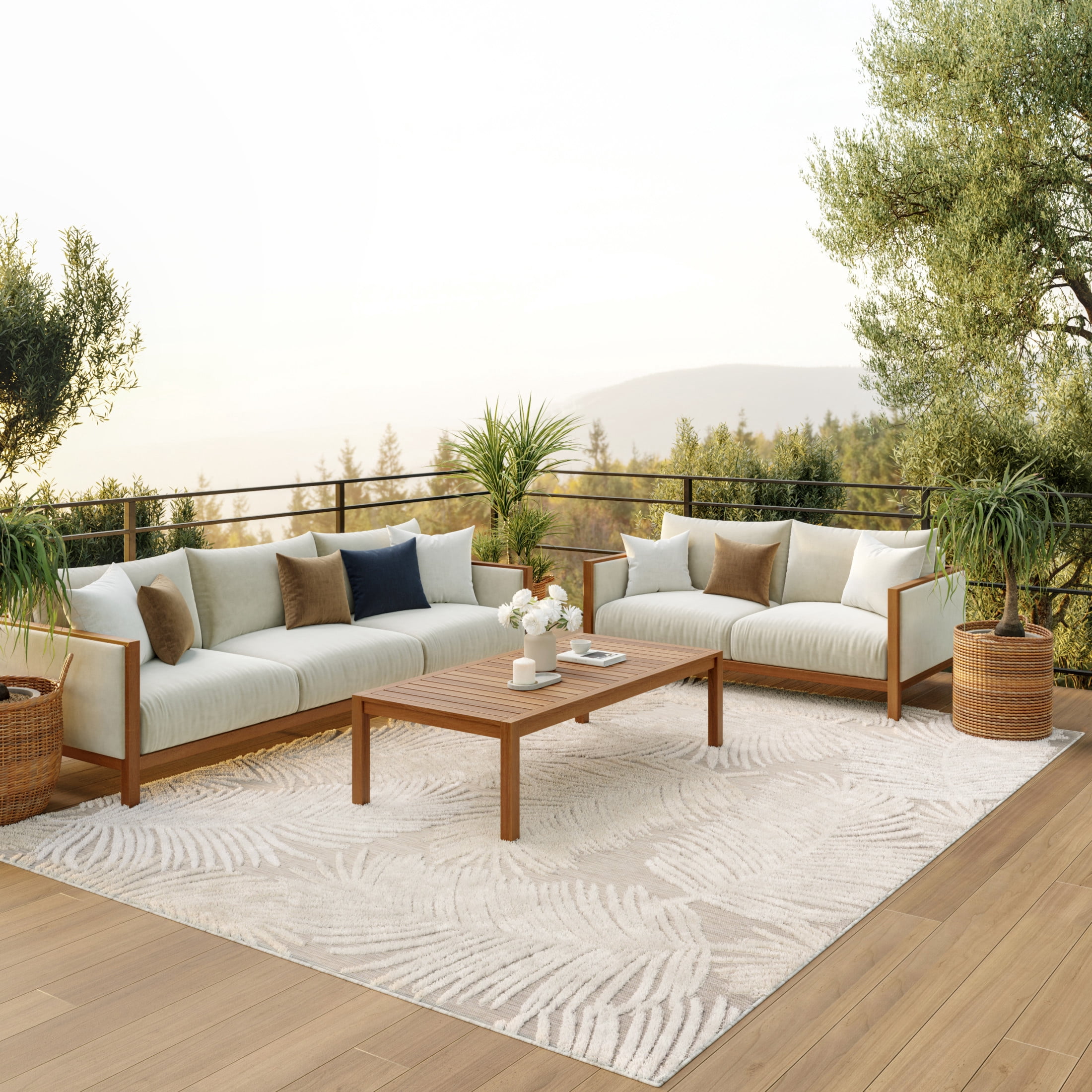 Nourison Suncoast 9' x 12' Beige Tropical Rug