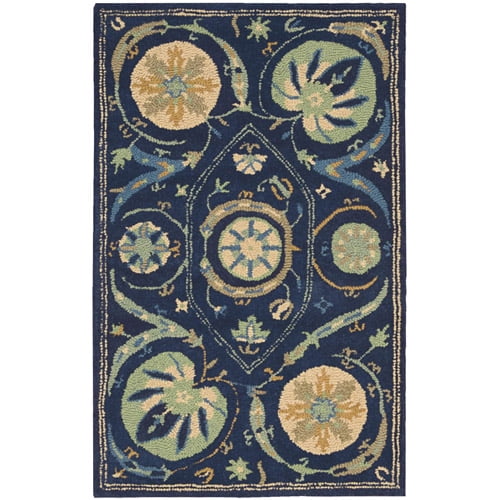 Nourison Suzani Blue Area Rug SUZ04 2'3" x 8'