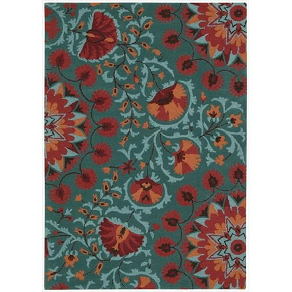 Nourison Suzani Teal Area Rug SUZ02 2'6" x 4'