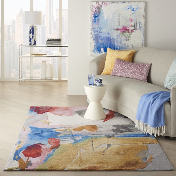 Nourison Symmetry Abstract Multicolor 3'9" x 5'9" Area Rug, (4x6)