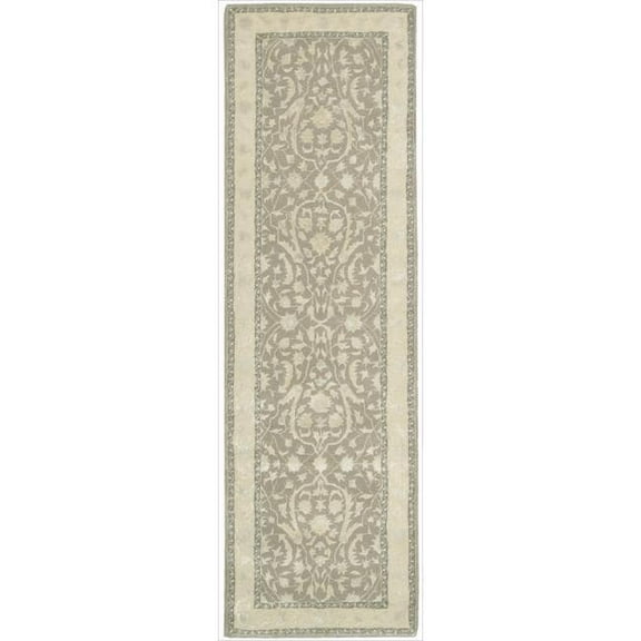 Nourison  Symphony Area Rug Brown 2'3" x 8' Runner Contains Latex Wool,Viscose,Synthetic Abstract 0.51 - 0.75 inch 8' Runner Indoor,Handmade,Runner